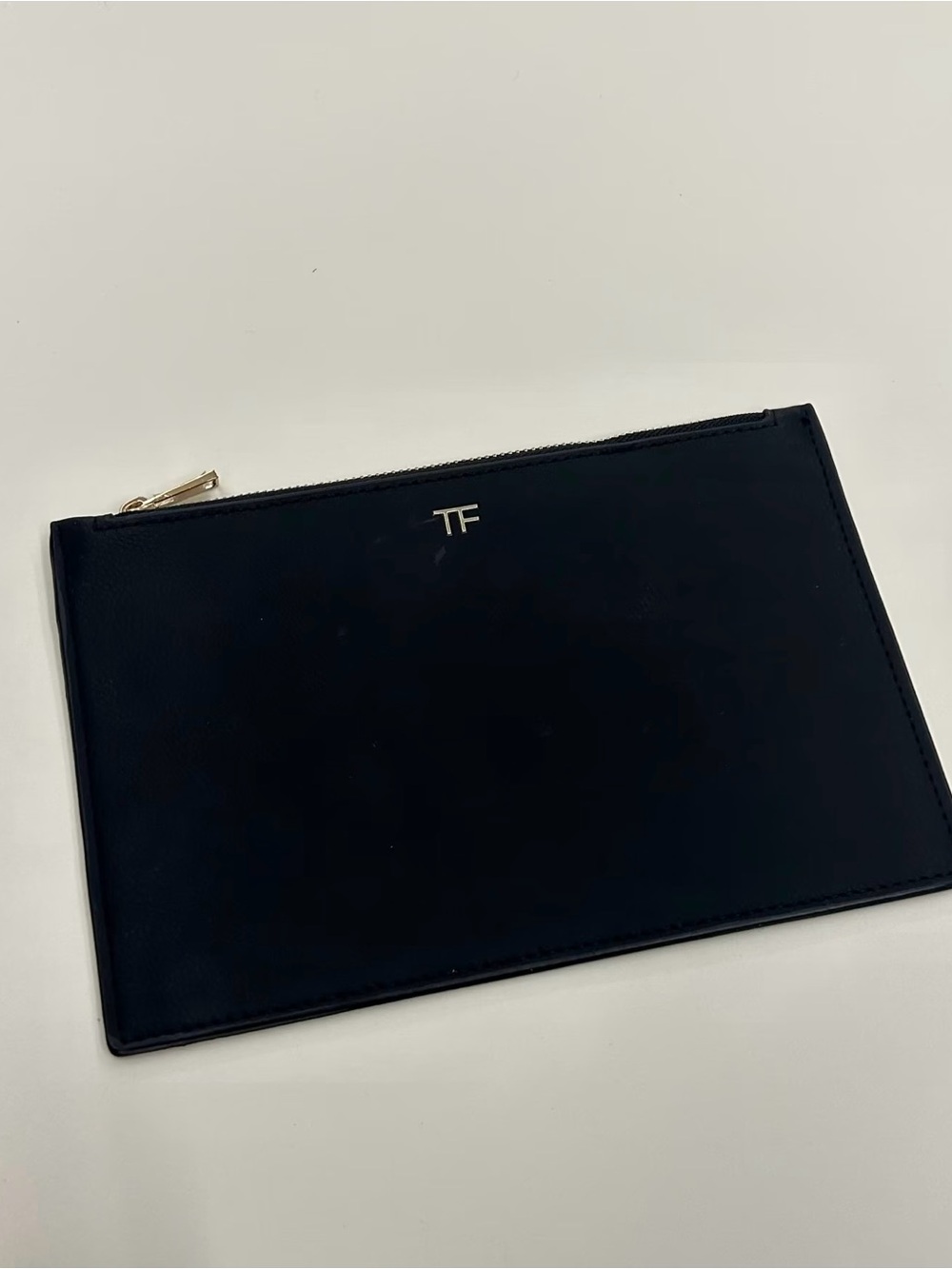 New Tom Ford Black
Faux Leather Zip Pouch